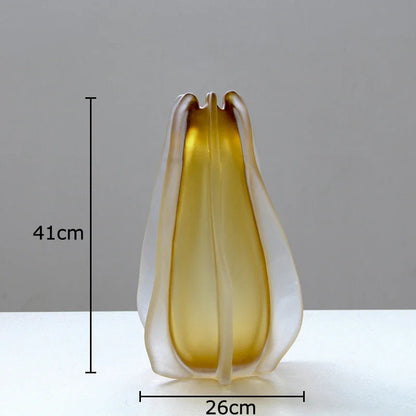 DecorBites™ Carambola Glass Vase: Stylish Floral Table Decoration & Room Accent