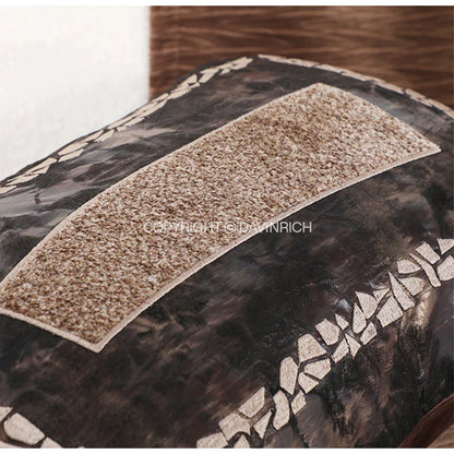 DecorBites™ Brighton Cross Stitch Faux Leather Cushion Cover 45x45cm Brown