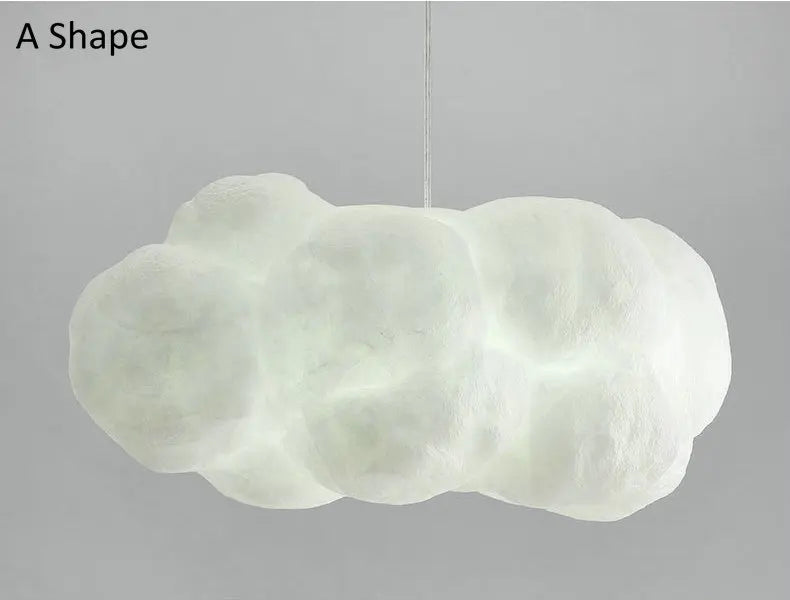 DecorBites™ Cloud Chandelier: Cotton Lampshade Hanging Light for Bedroom & Living Room