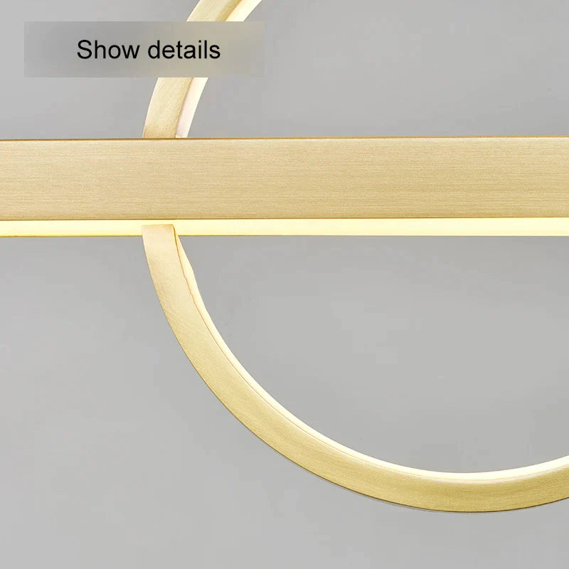 Lámpara de araña geométrica de cobre DecorBites™: Ambiente minimalista para bares y restaurantes