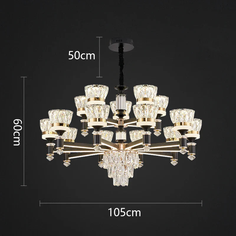 ثريا كريستال DecorBites™‎ معلقة لغرفة المعيشة وغرفة الطعام، ديكور منزلي فاخر