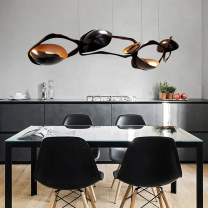 ثريا ديكوربايتس™ LED من الفولاذ المقاوم للصدأ باللون الأسود - تصميم عصري فاخر لغرفة المعيشة