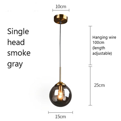 Lámparas colgantes de cristal DecorBites™: Lámpara colgante LED nórdica para cocina, comedor y dormitorio.