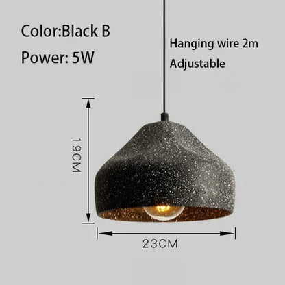 DecorBites™ Industrial Style Pendant Chandelier, Grey/Black E27 Lamp for Bedroom, Coffee Shop, Bar