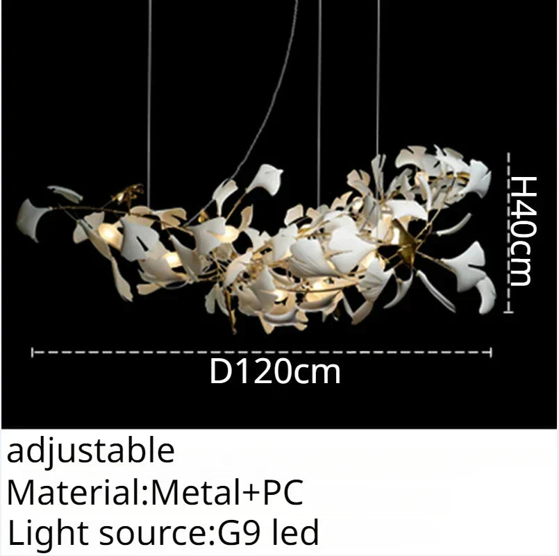 DecorBites™ Leaf Branch Ceramic Chandelier | Modern Golden Lighting Fixture for Living Room