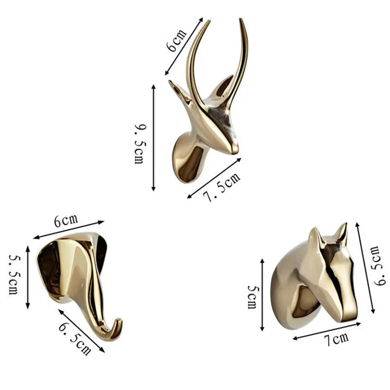 DecorBites™ Brass Robe Hooks Towel Holder Wall Mount Coat Hat Bag Hanger