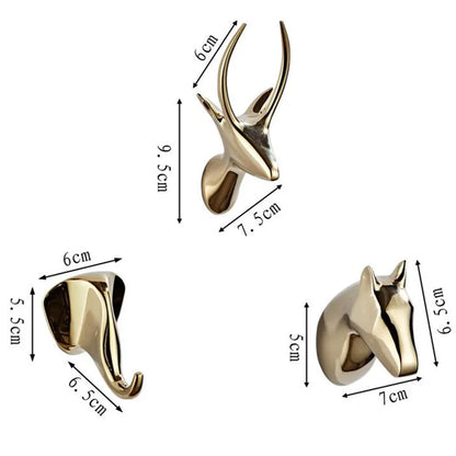 DecorBites™ Brass Robe Hooks Towel Holder Wall Mount Coat Hat Bag Hanger