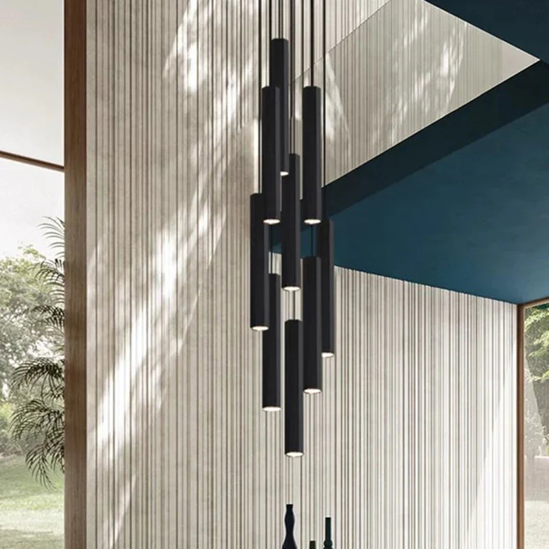 DecorBites™ Crystal Chandelier Stair Pendant Lamp Living Room Lighting