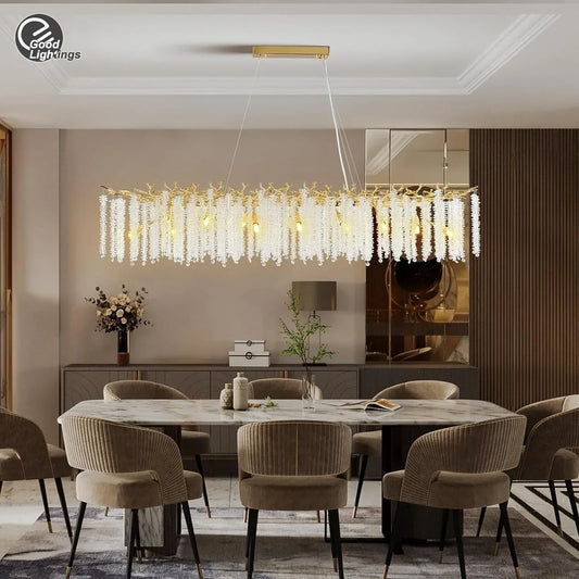 DecorBites™ Gold Round Crystal Branches Chandelier