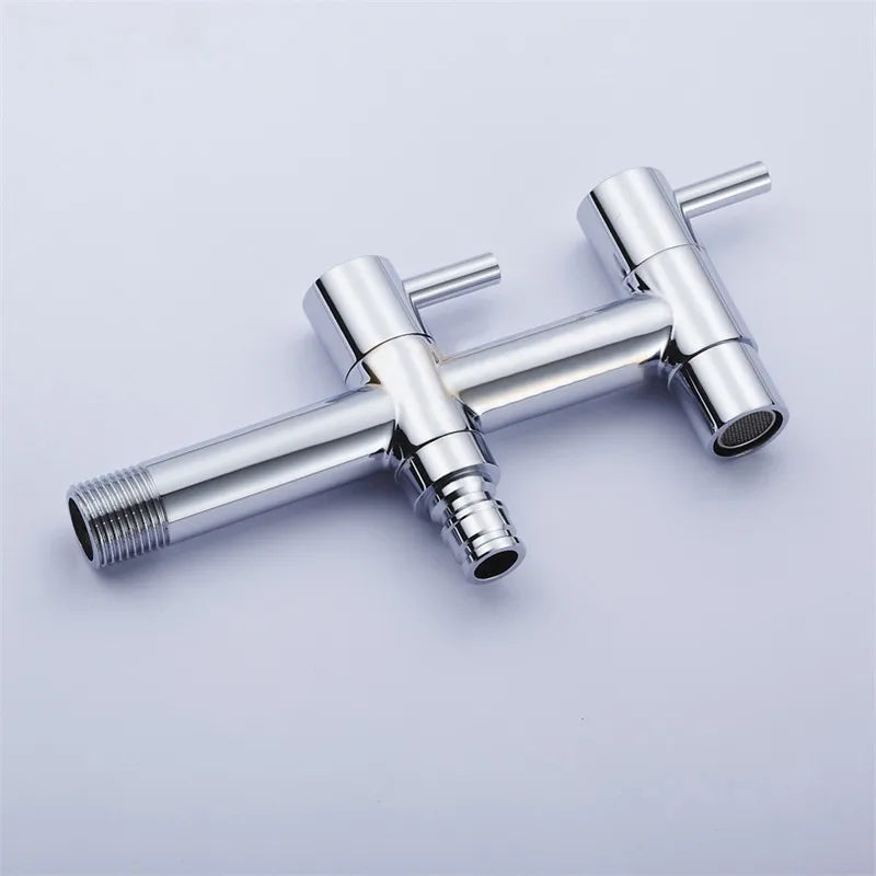 DecorBites™ Brass Double Handle Garden Faucet Bibcock - Multipurpose Toilet & Washing Machine Tap