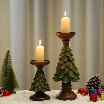 DecorBites™ Christmas Tree Candle Holder: Festive Tabletop Decor Figurine