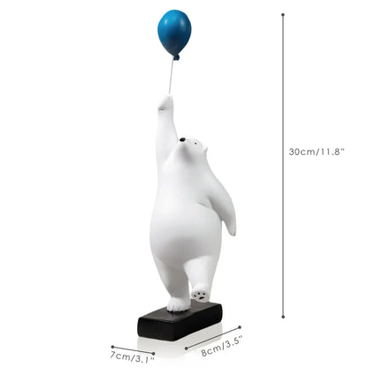 DecorBites™ Flying Bear Balloon Figurines: Modern Home Wall Decoration & Gift