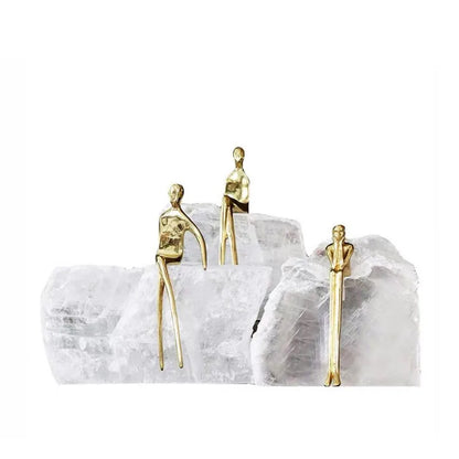 DecorBites™ Golden Man Crystal Mountain Sculpture Home Decor Handcraft