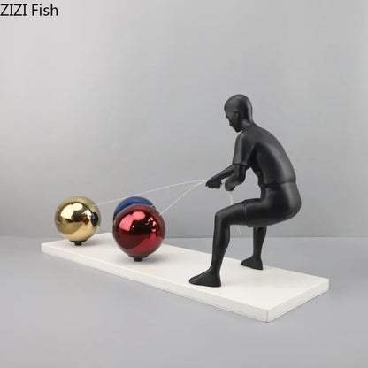 ديكور بايتس™ - منحوتة معدنية تجريدية لديكور المكتب، ديكور غرفة جميل