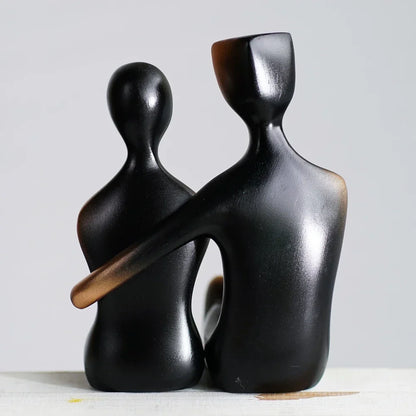 DecorBites™ Elegant Resin Couple Sculptures: Modern Art Statues for Desk Decor & Anniversary Gift