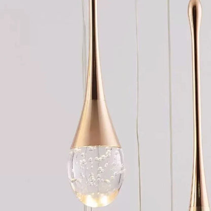 Modern Crystal Pendant Light With Adjustable Height