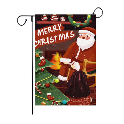 DecorBites™ Christmas Deer & Santa Garden Flags - Outdoor Xmas Decorations
