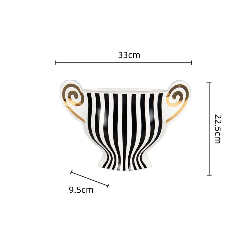 Decorbites™ Geometrische Fransen-Keramikvase Vintage-Kessel Heimdekoration-Zubehör