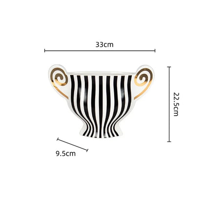 Decorbites™ Geometrische Fransen-Keramikvase Vintage-Kessel Heimdekoration-Zubehör