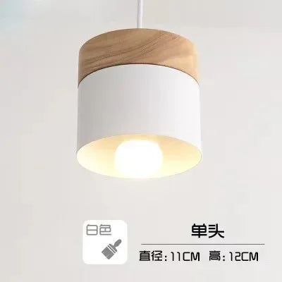 Nordic Macaron Wood & Iron Pendant Light