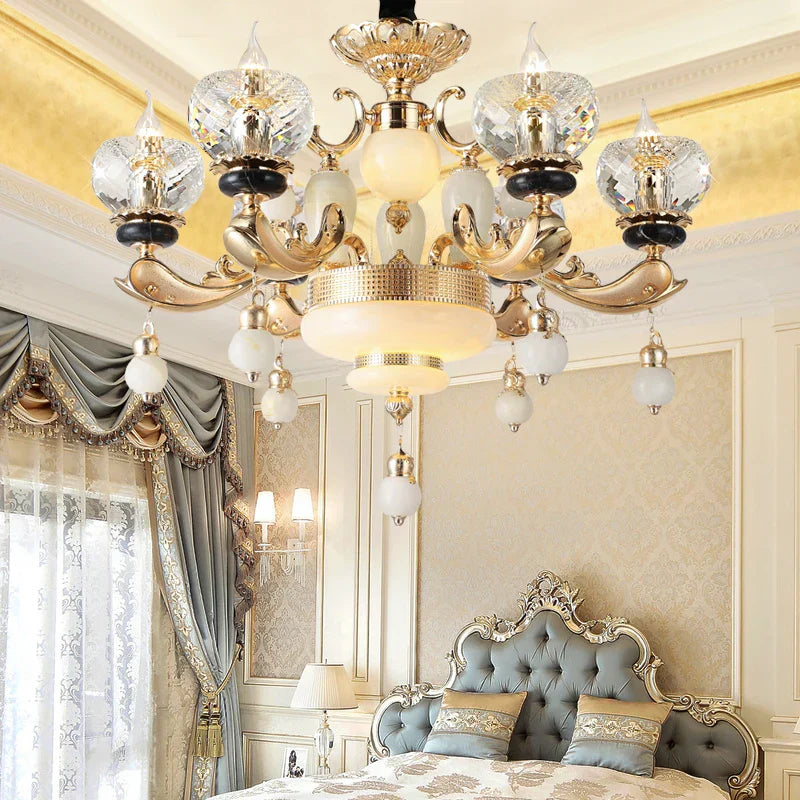 DecorBites™ Crystal Chandelier: European Elegance for Living, Dining & Bedroom