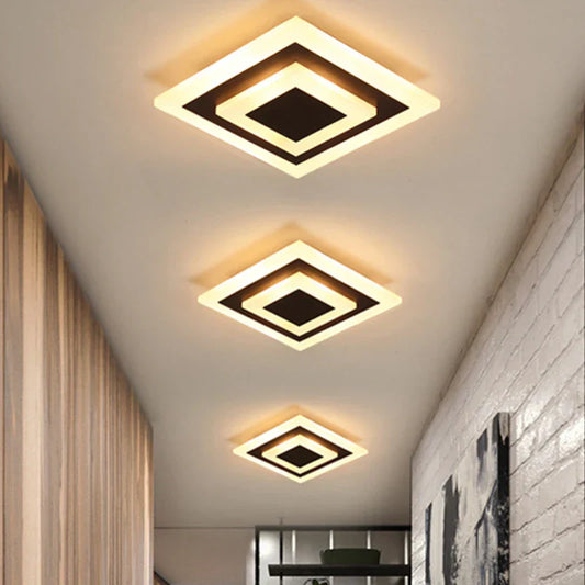 DecorBites™ LED Ceiling Light: Modern Round Square Lighting Fixture for Home Decor