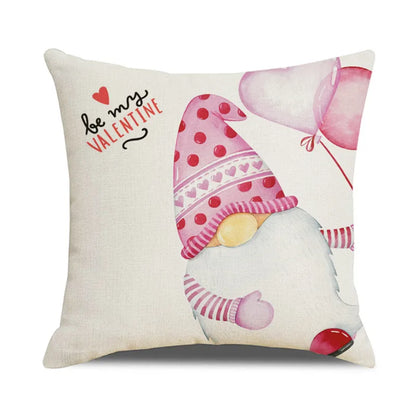 DecorBites™ Cartoon Cat Linen Pillowcase 45x45cm Couple Love Cushion Covers for Living Room