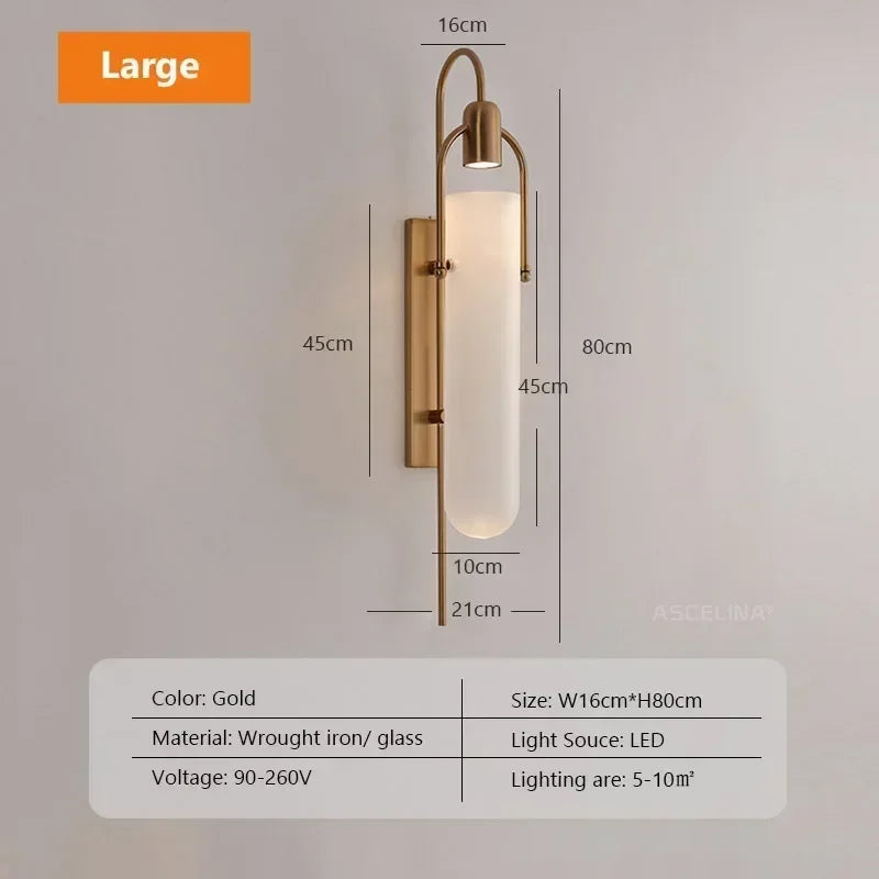 DecorBites™ Glass Shade LED Wall Lamp for Living Room, Bedroom, Aisle, Stairs