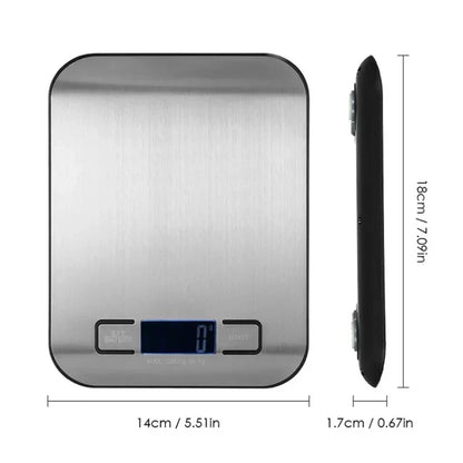 DecorBites™ Kitchen Scale: LCD Display Stainless Steel Electronic Food Postal Balance