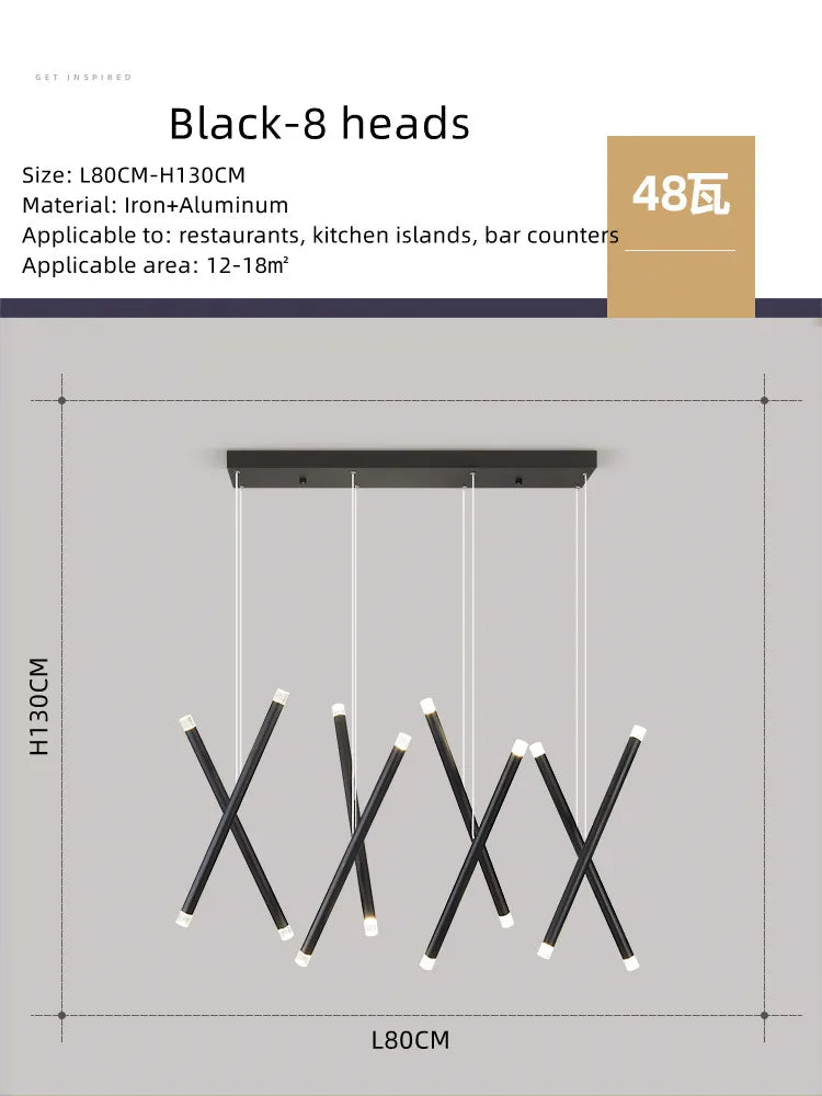 ثريا ديكوربايتس™‎ LED دائرية سوداء اللون لدرج دوبلكس علوي - ديكور إضاءة داخلي