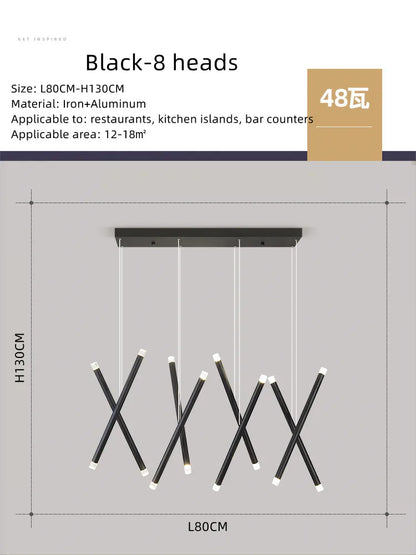 ثريا ديكوربايتس™‎ LED دائرية سوداء اللون لدرج دوبلكس علوي - ديكور إضاءة داخلي