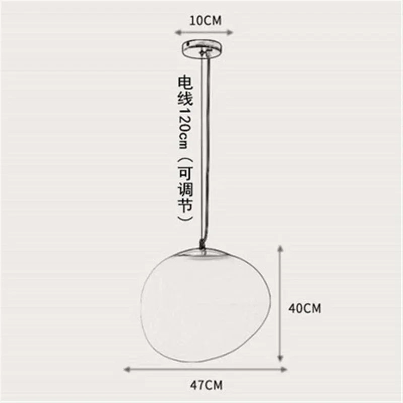 Lámpara colgante de cristal Gregg de DecorBites™, lámpara LED moderna para comedor, cocina o loft.