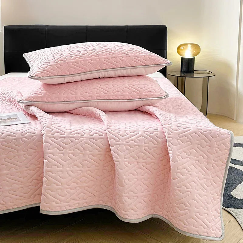 DecorBites™ Latex Cooling Mat Set: Washable, Soft, Breathable Bed Sheet - 3 Pieces