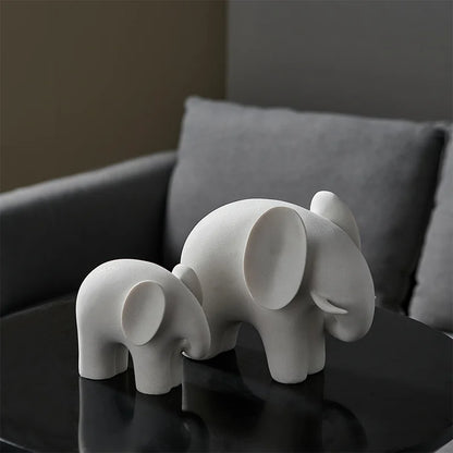 DecorBites™ Elephant Resin Statue - Nordic Style Home Office Decor Sculpture