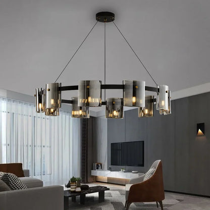DecorBites™ Elegant Smoky Glass Chandelier Ceiling Lighting for Dining Living Bedroom