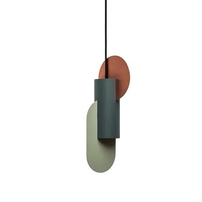 DecorBites™ Green Cylindrical LED Pendant Light - Nordic Modern Single Head Hanging Lamp