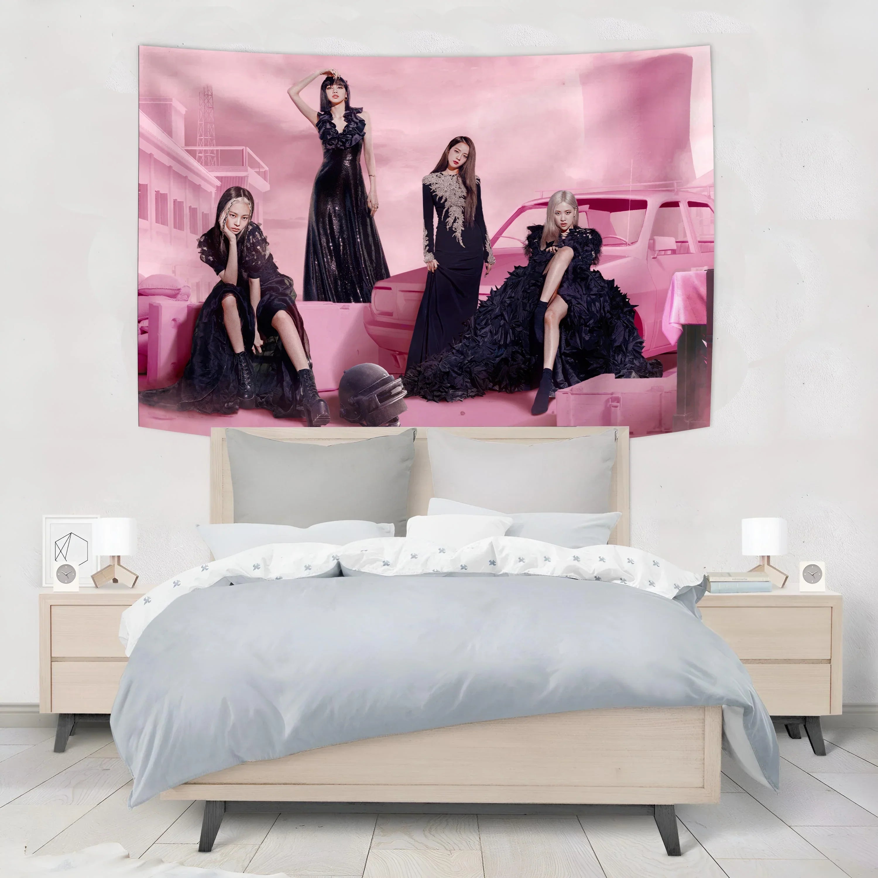 Decorbites™ Kpop Black Pink Girl Group Wandteppich Banner Konzert Dekoratives Gemälde