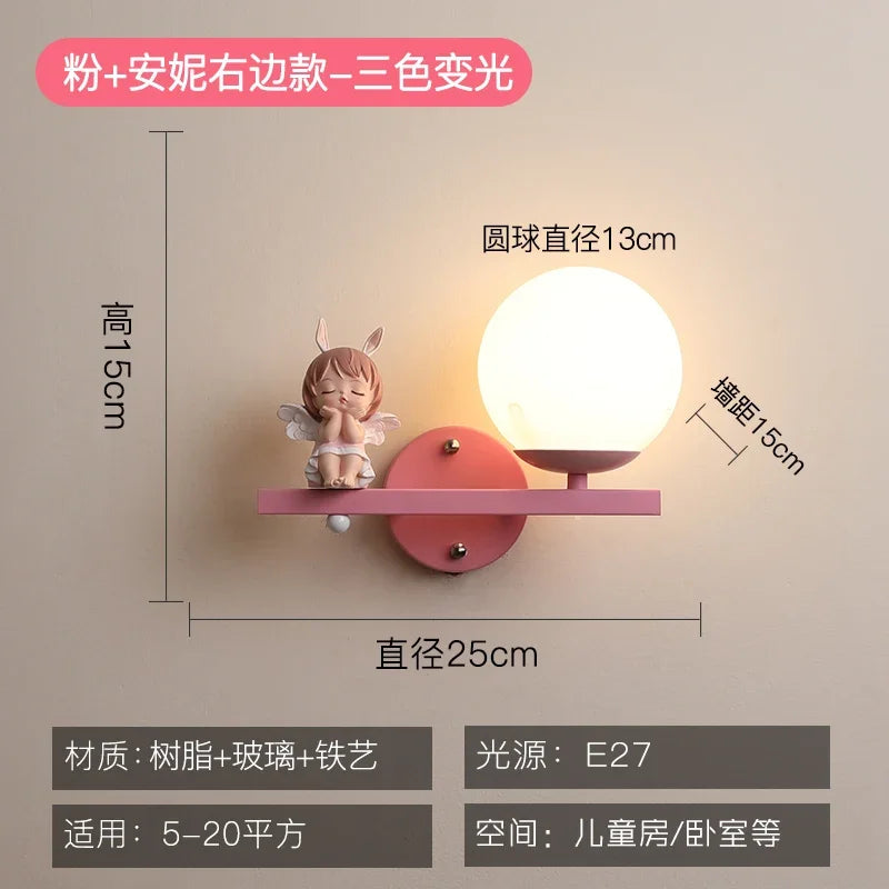 DecorBites™ Children's Room Bedside Lamp: Creative Cartoon Eye Protection Led Wall Art Sconce