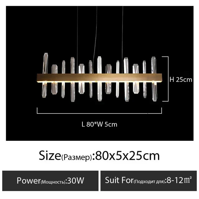 DecorBites™ K9 Crystal LED Round Chandelier for Kitchen Living Room Bedroom Decor