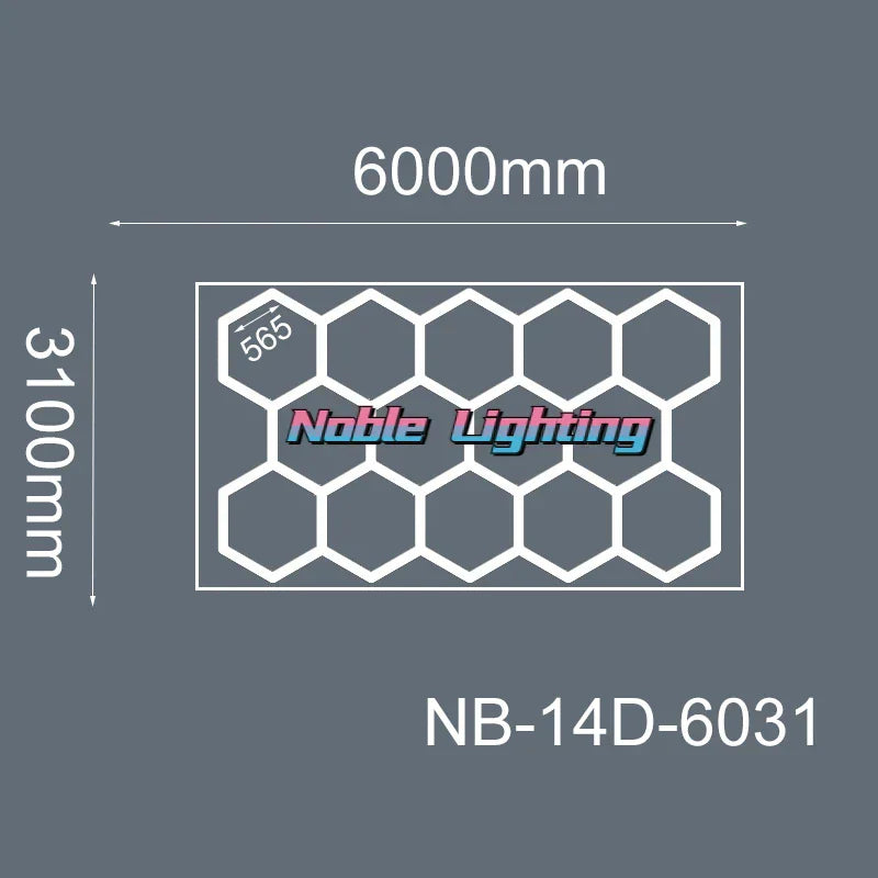 DecorBites™ 6500K LED Hexagrid System for Workshop, Gym, Studio - 2 Year Warranty