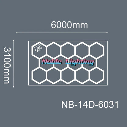 DecorBites™ 6500K LED Hexagrid System for Workshop, Gym, Studio - 2 Year Warranty