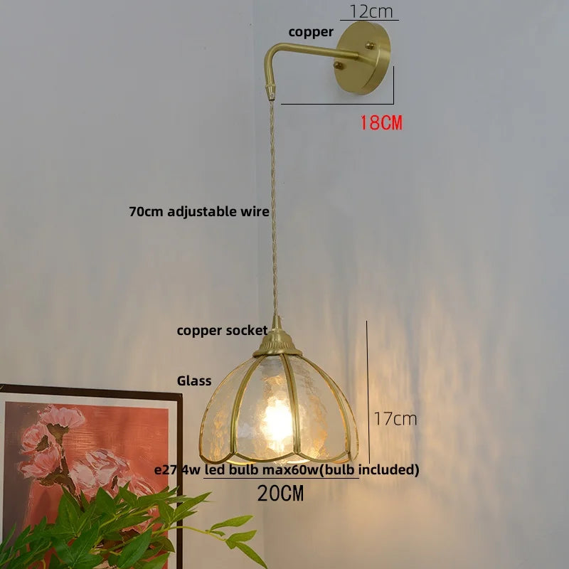 Decorbites™ Glas Messing LED Wandleuchte Vintage Waschleuchte Wandlampe