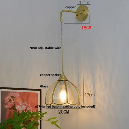 Decorbites™ Glas Messing LED Wandleuchte Vintage Waschleuchte Wandlampe