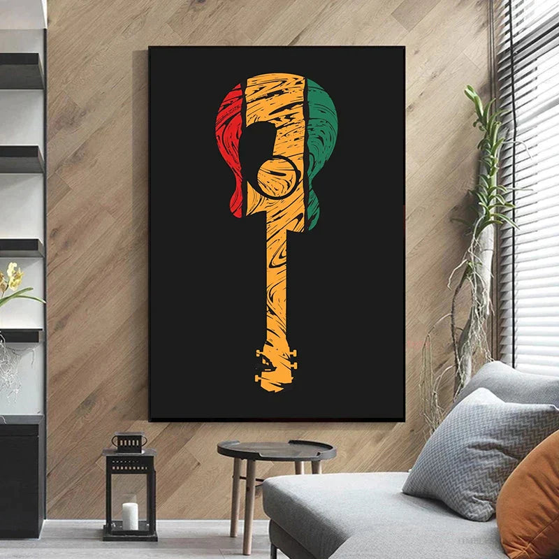 Lienzo impreso con guitarra eléctrica abstracta - Arte mural musical de DecorBites™