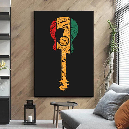 Lienzo impreso con guitarra eléctrica abstracta - Arte mural musical de DecorBites™