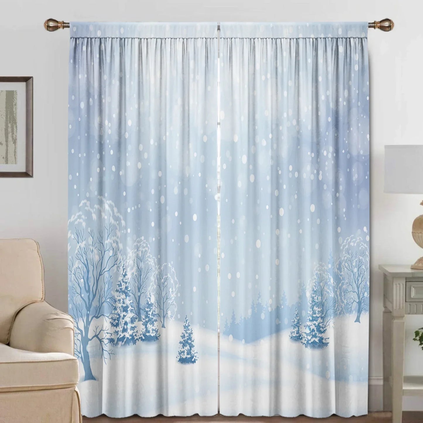 Decobites Starry Sky Night View Curtains for Home Decoration, Kitchen, Coffee Shop, Living Room