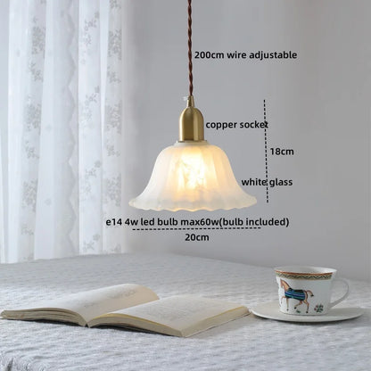 DecorBites™ Clear Glass LED Copper Chandelier Pendant Light for Modern Home Decor.