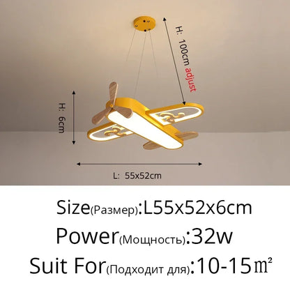 ديكوربايتس™ مصباح سقف خشبي LED للأطفال باللونين الأصفر والأزرق - تصميم بسيط