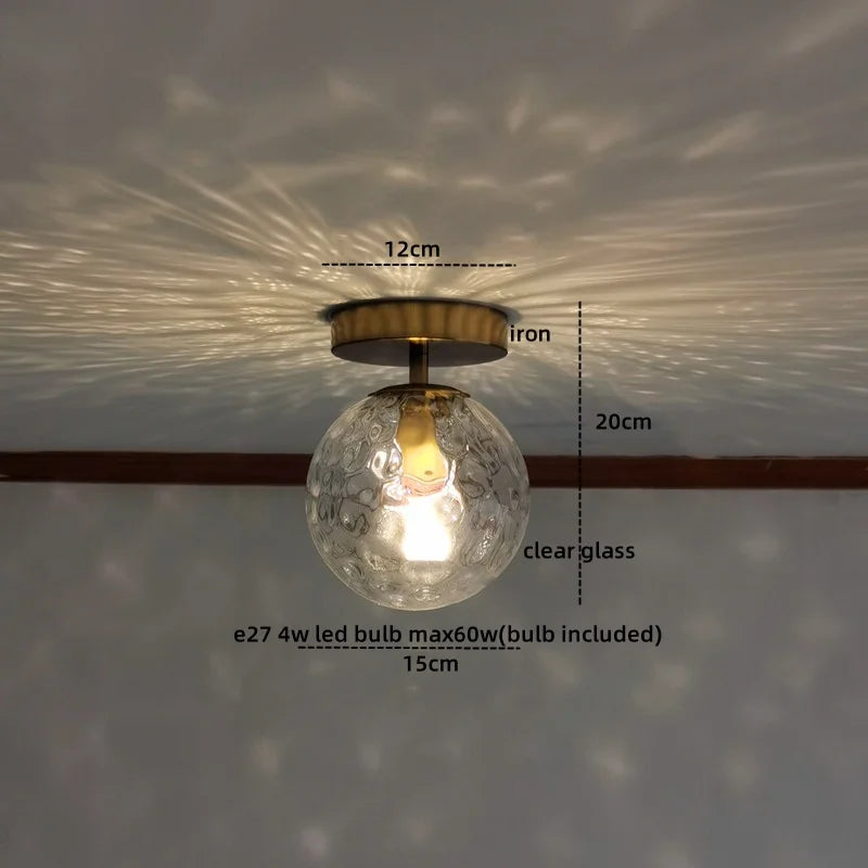 Green Glass Ceiling Lamp