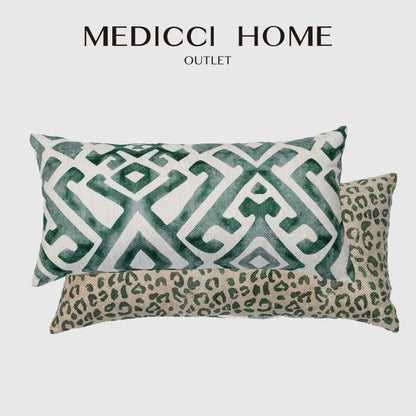 Decorbites™ Leopardmuster & Vintage-Geometrie Bolster-Kissenbezug 30x65 cm